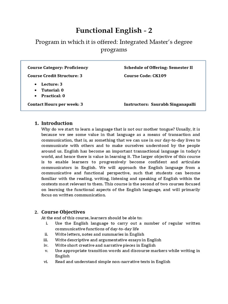 3. Functional English-2 | PDF