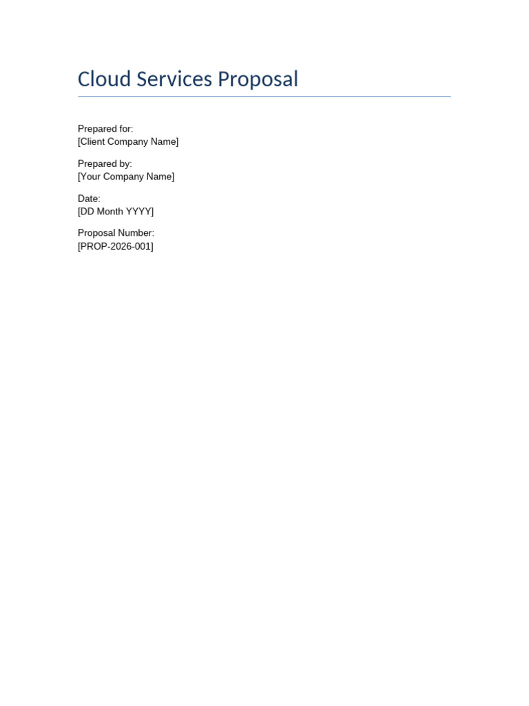 Cloud Proposal Template | PDF