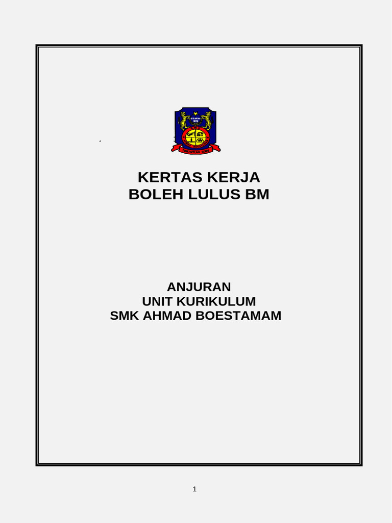 Contoh Kertas Kerja Bm | PDF
