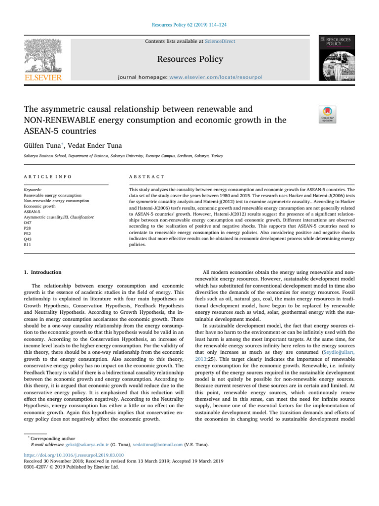 3. the Asymmetric Causal Relationship Between Renewable And | PDF ...