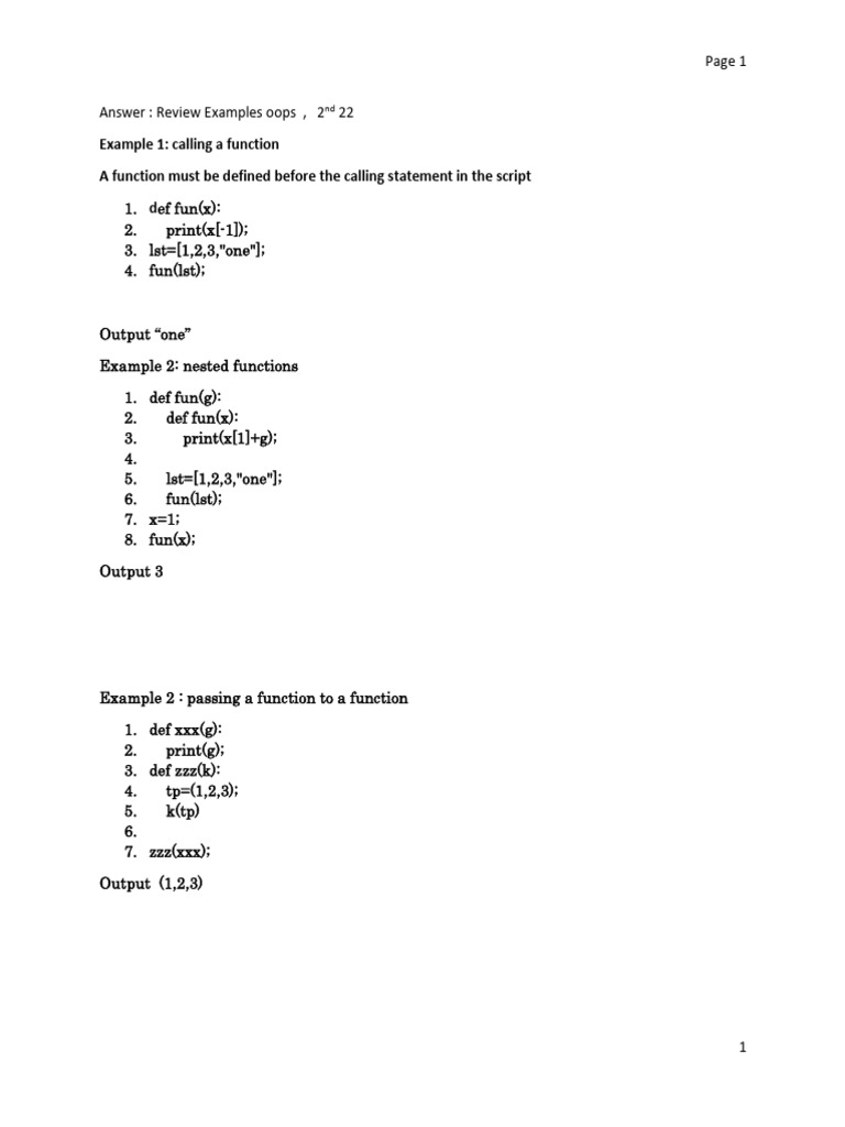 Review Examples Self Test | PDF