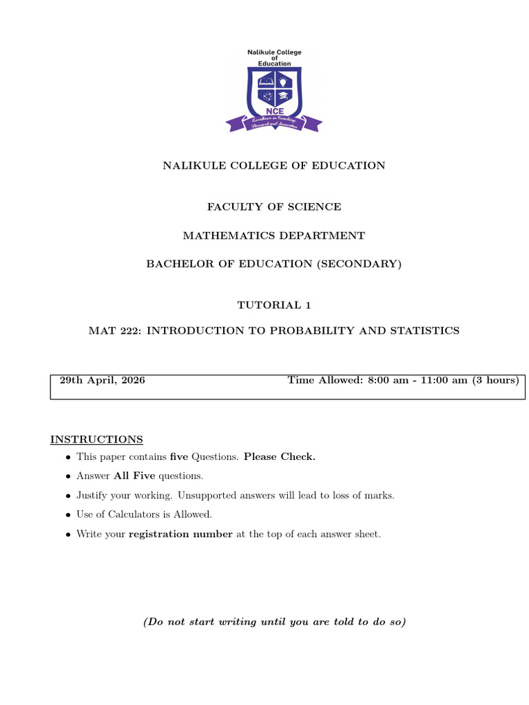 Stat Tutorial | PDF | Statistics | Applied Mathematics