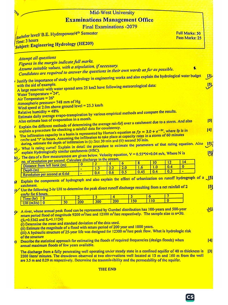 Hydrology Paper | PDF
