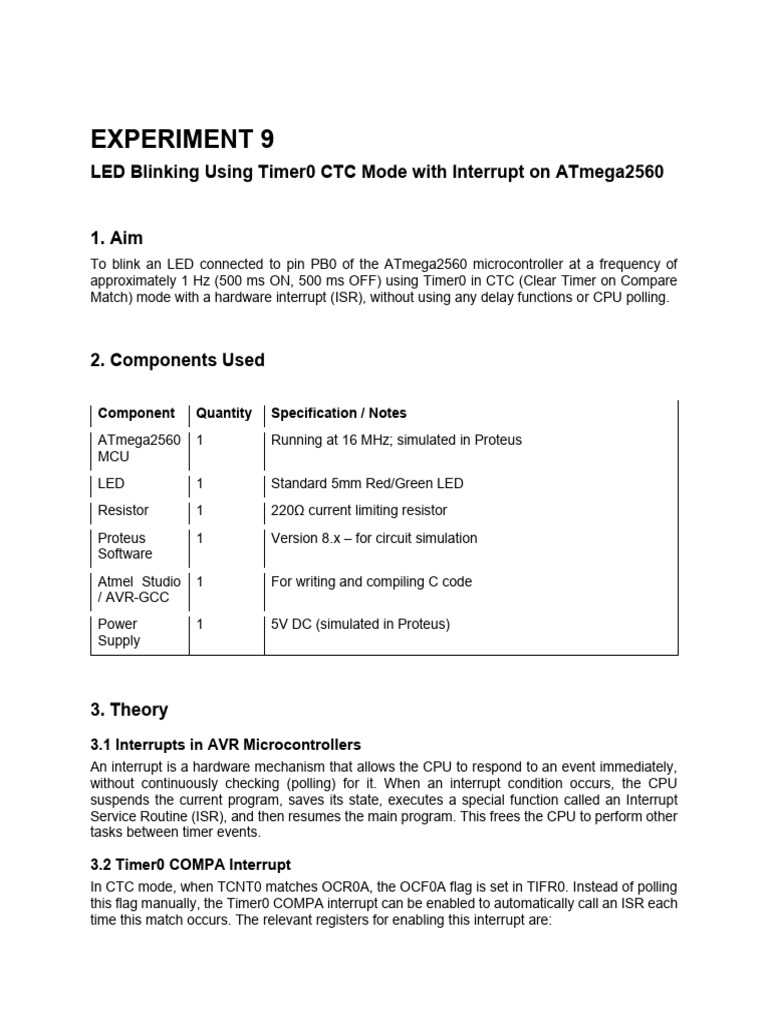 Experiment 9 Timer Interrupt (3) | PDF | Microcontroller | Computer ...