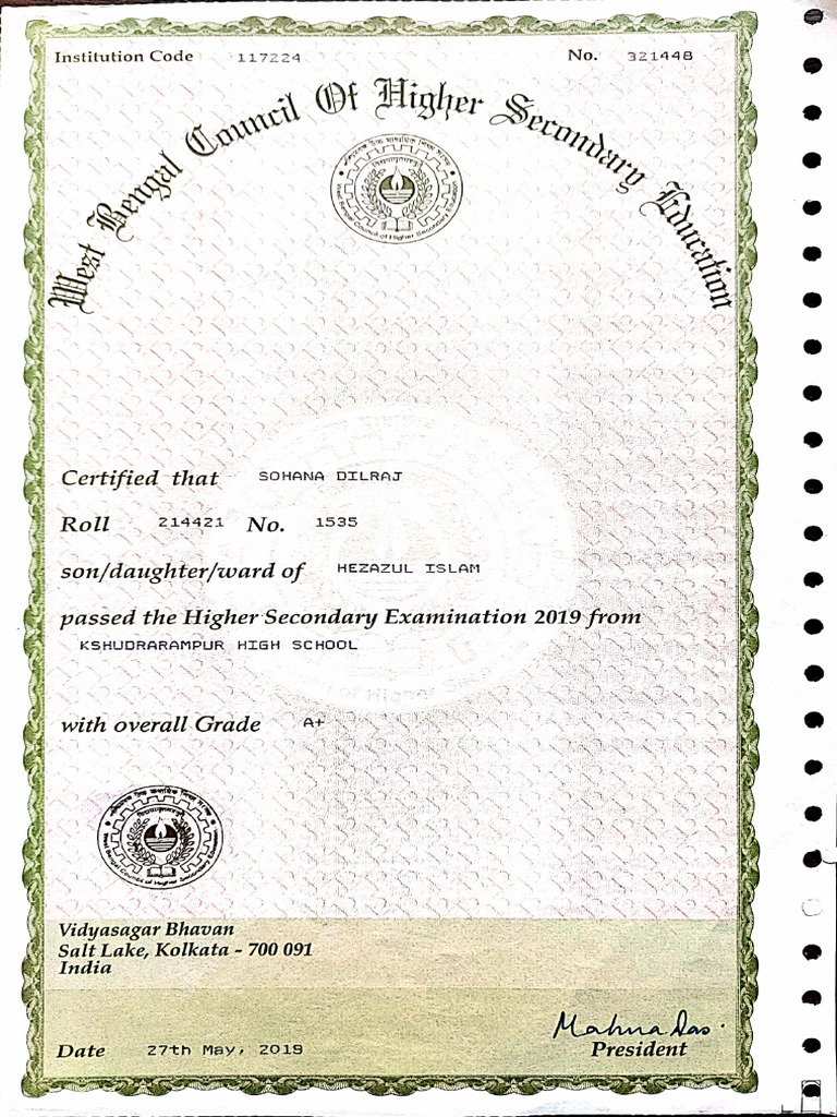 HS Certificate | PDF