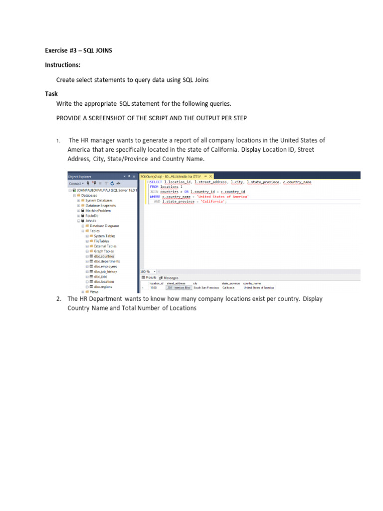 Group22 - Exercise 3-SQL JOINS | PDF | Table (Database) | Computing