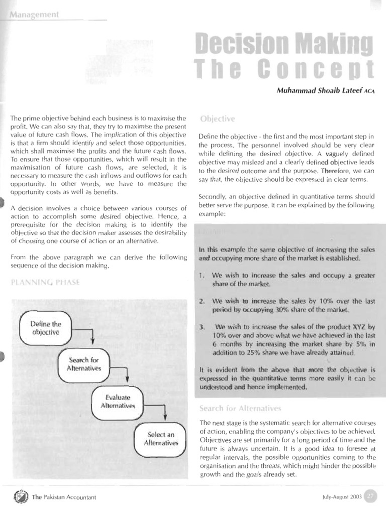 Decision Making the Concept | PDF