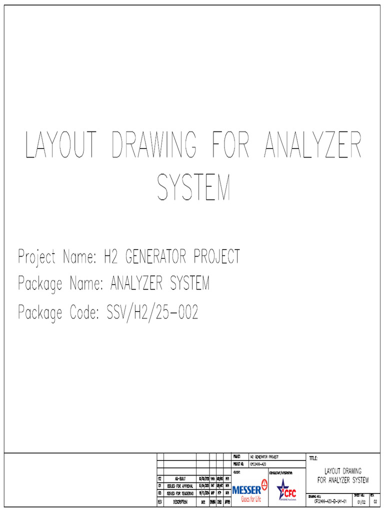 CFC2499 AZD EI LAY 01_Rev.2 Layout Drawing for Analyzer System | PDF