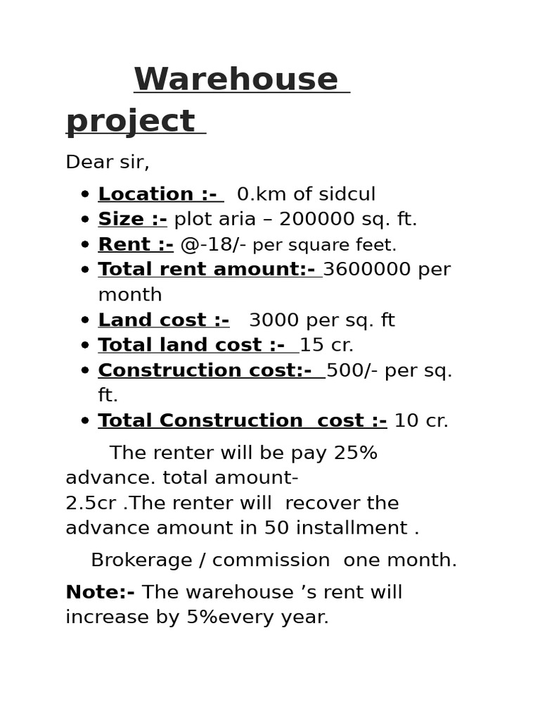 Warehouse Project | PDF