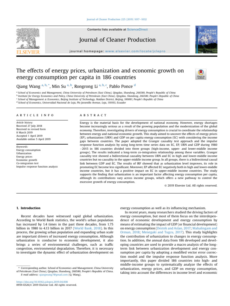 5. the Effects of Energy Prices, Urbanization and Economic Growth On ...