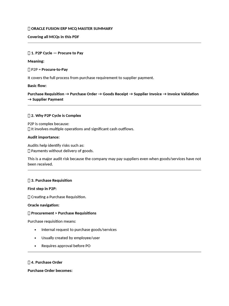 Oracle ICAI Adv ITT Exam Notes | PDF | Receipt | Accounts Payable