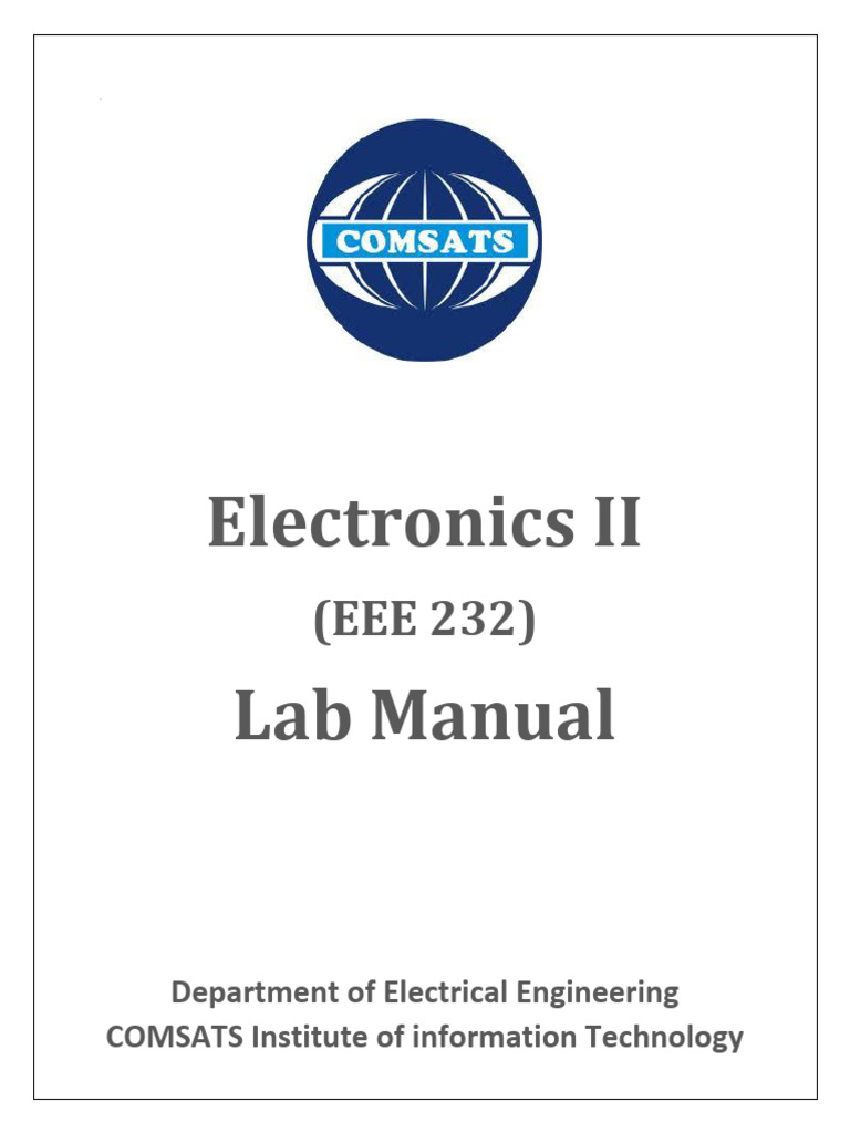 Lab Manual EEE 232 (Electronics II) | PDF | Amplifier | Computer ...