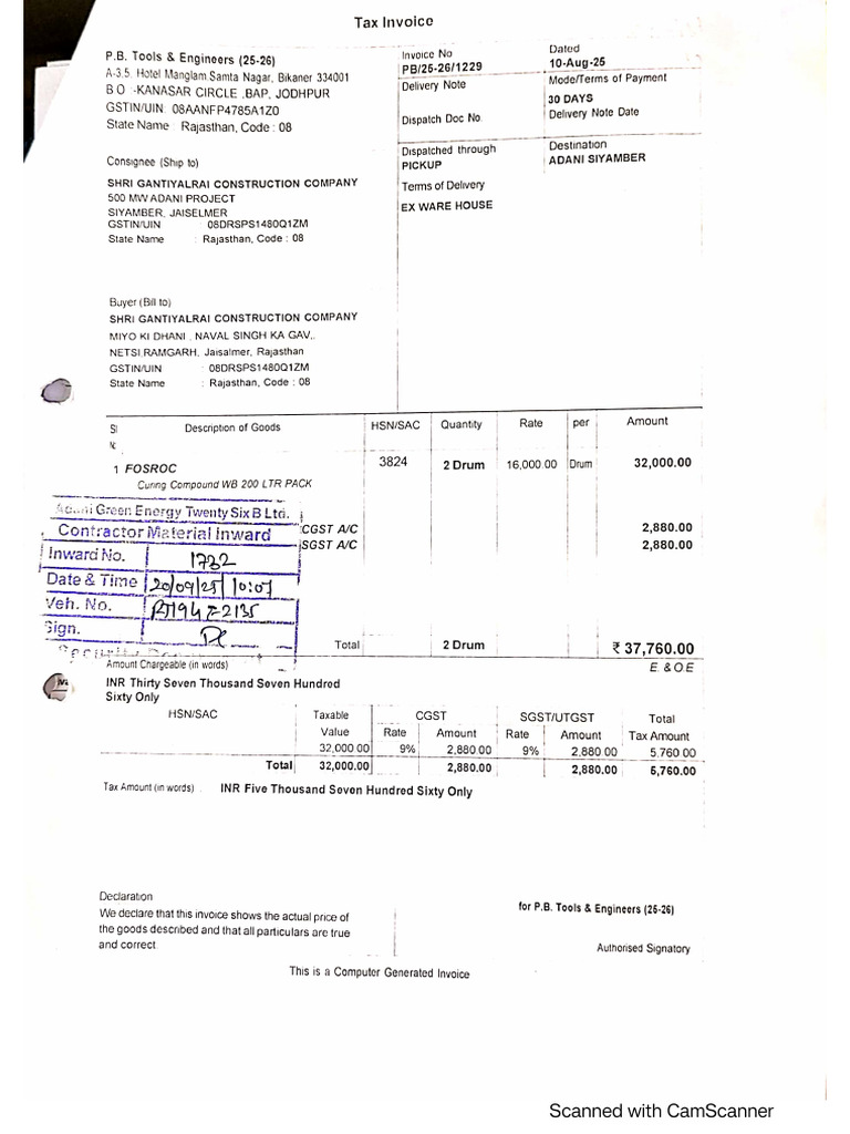Curing Compound Bill | PDF