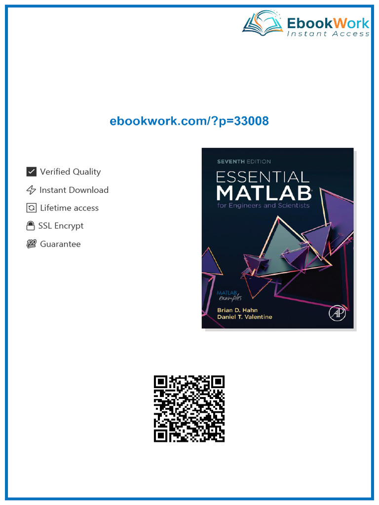Essential MATLAB for engineers and scientists 7th Edition Hahn B.D ...