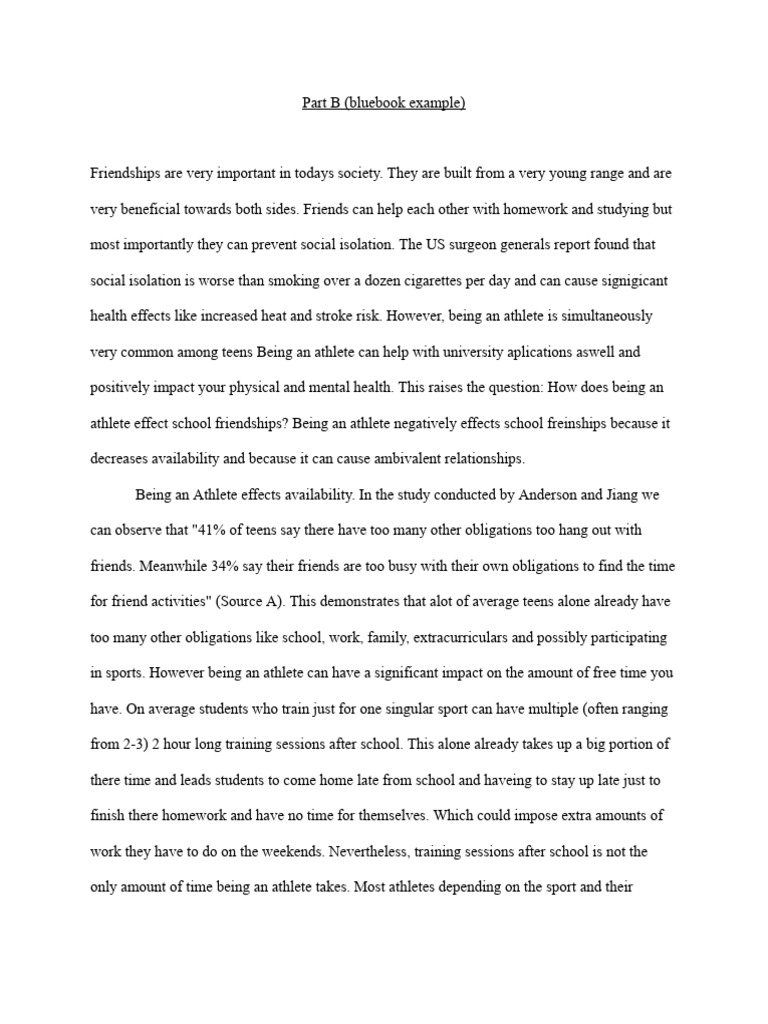 Part B (Bluebook Example) | PDF | Psychology | Social Psychology