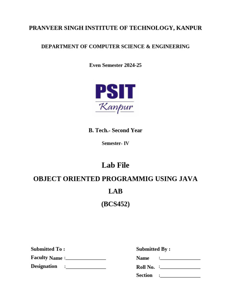 bcs LAB FILE | PDF | Method (Computer Programming) | Inheritance ...
