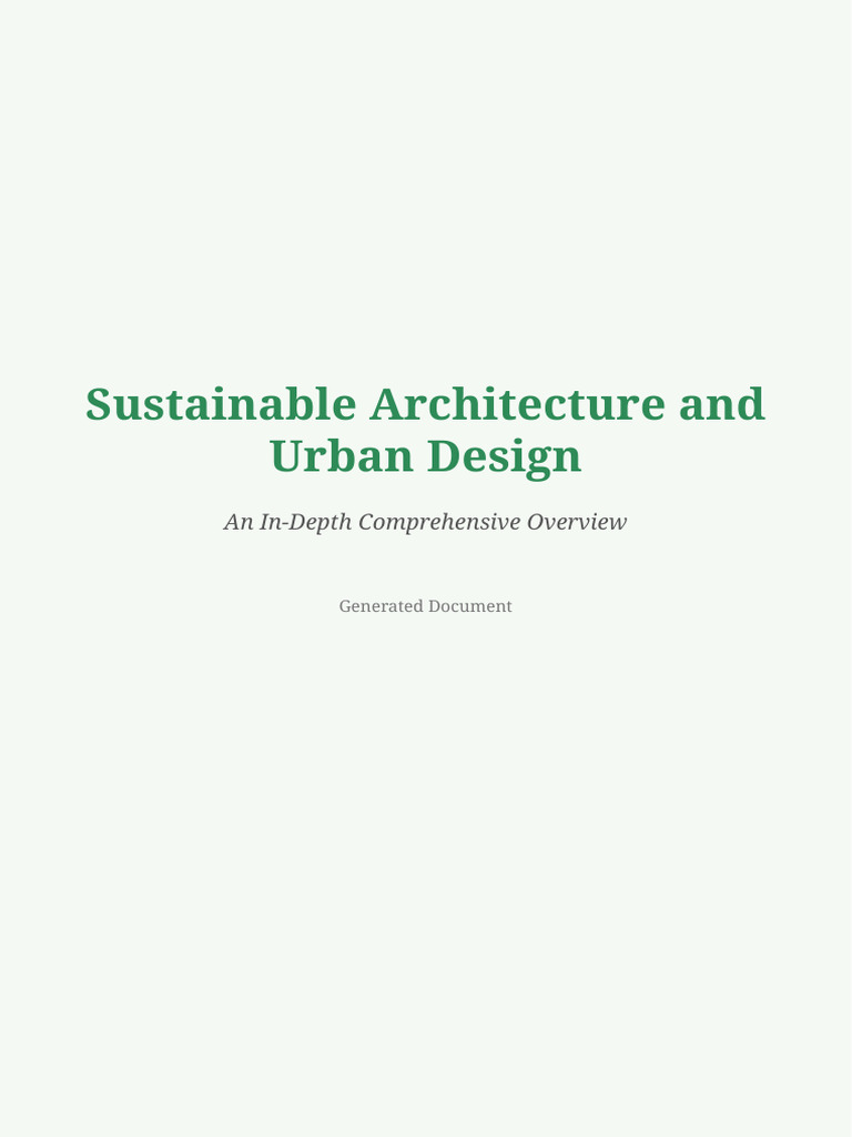 Sustainable Architecture | PDF | Sustainable Architecture | Green Building