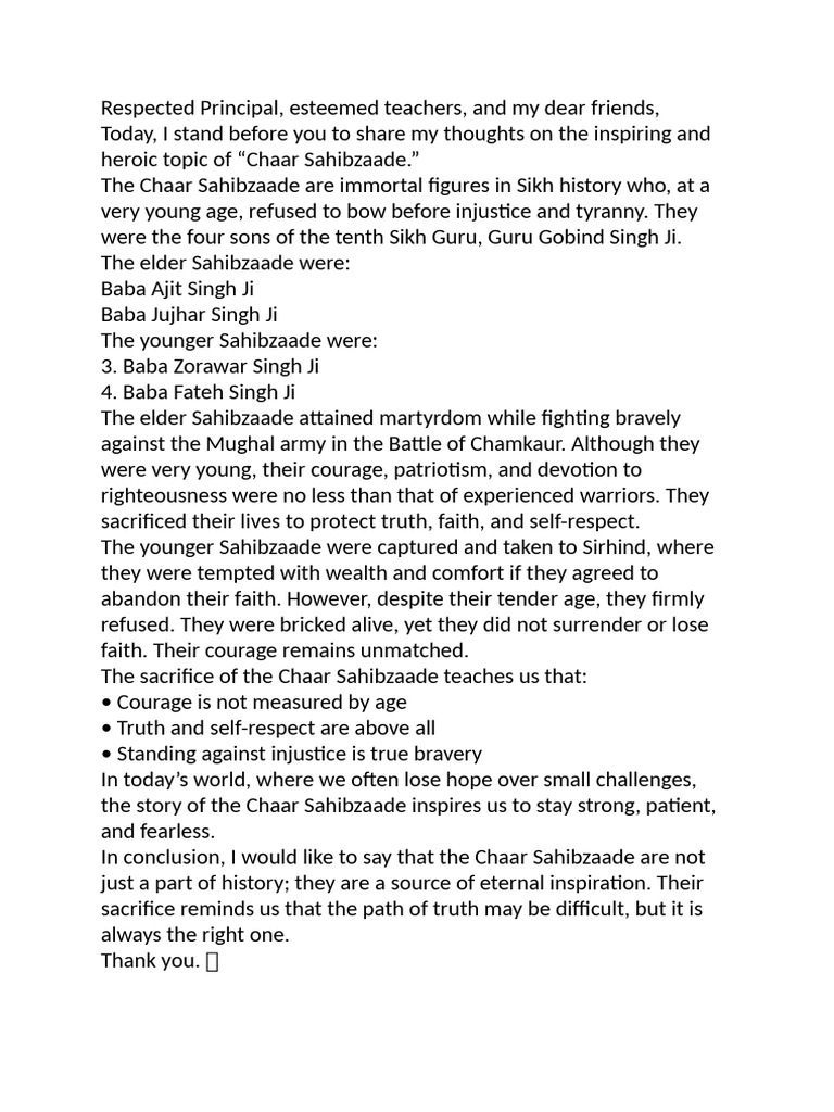 Chaar Sahibzaade | PDF