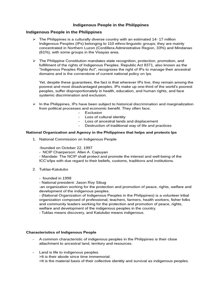Indigenous People in the Philippines | PDF | Mindanao | Ethnic Groups