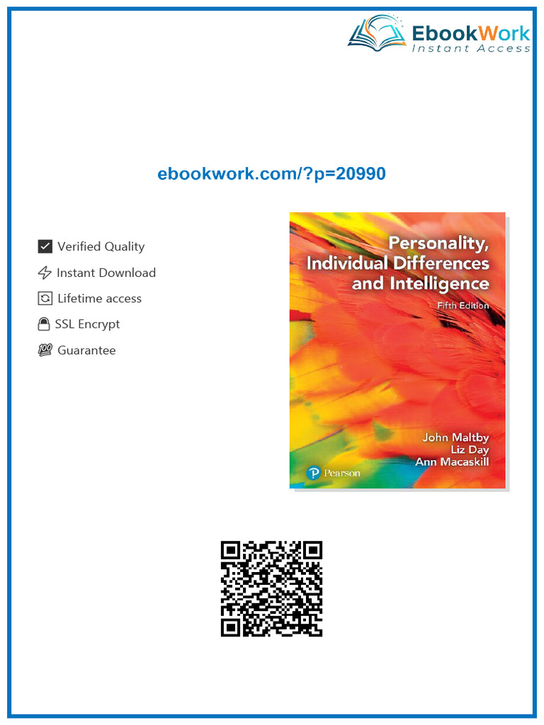 Personality, Individual Differences and Intelligence 5th Edition John ...