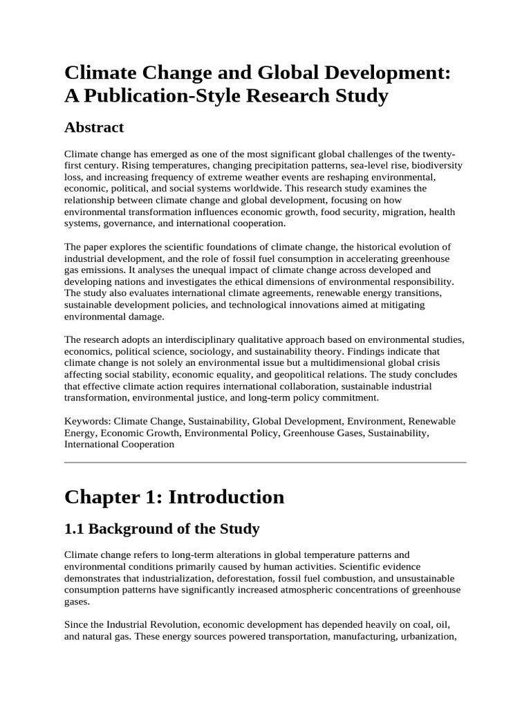 Climate Change and Global Development | PDF | Climate Change ...