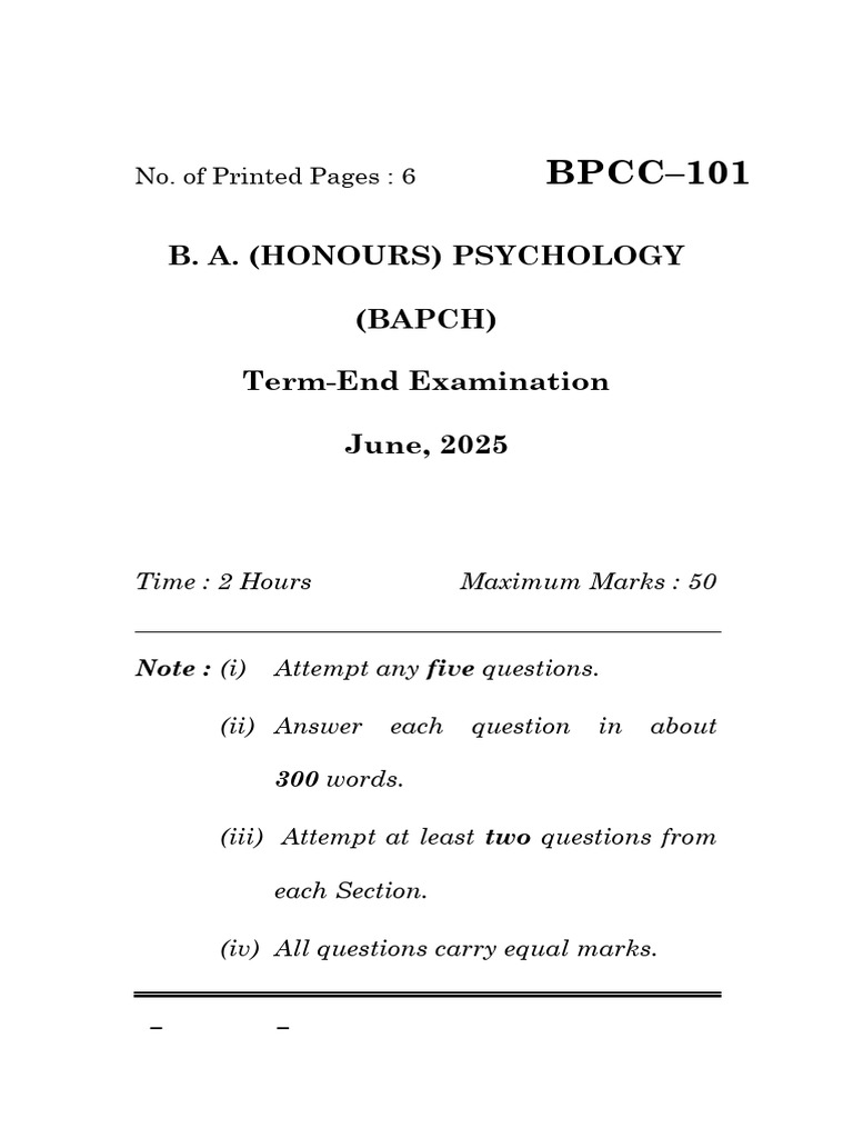 BPCC-101 | PDF | Chess Theory | Neuropsychology