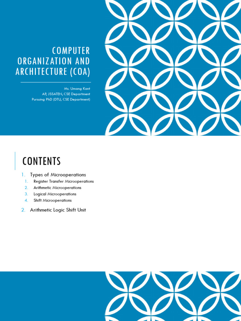 1.5_Unit1_Types of Microoperations, Arithmetic shift logic unit | PDF ...