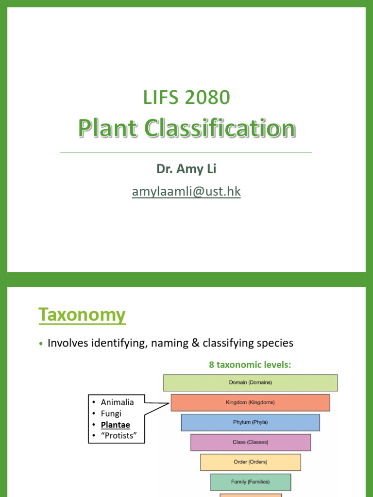 LIFS2080 03 Plant Classification | PDF | Sexual Reproduction | Plants