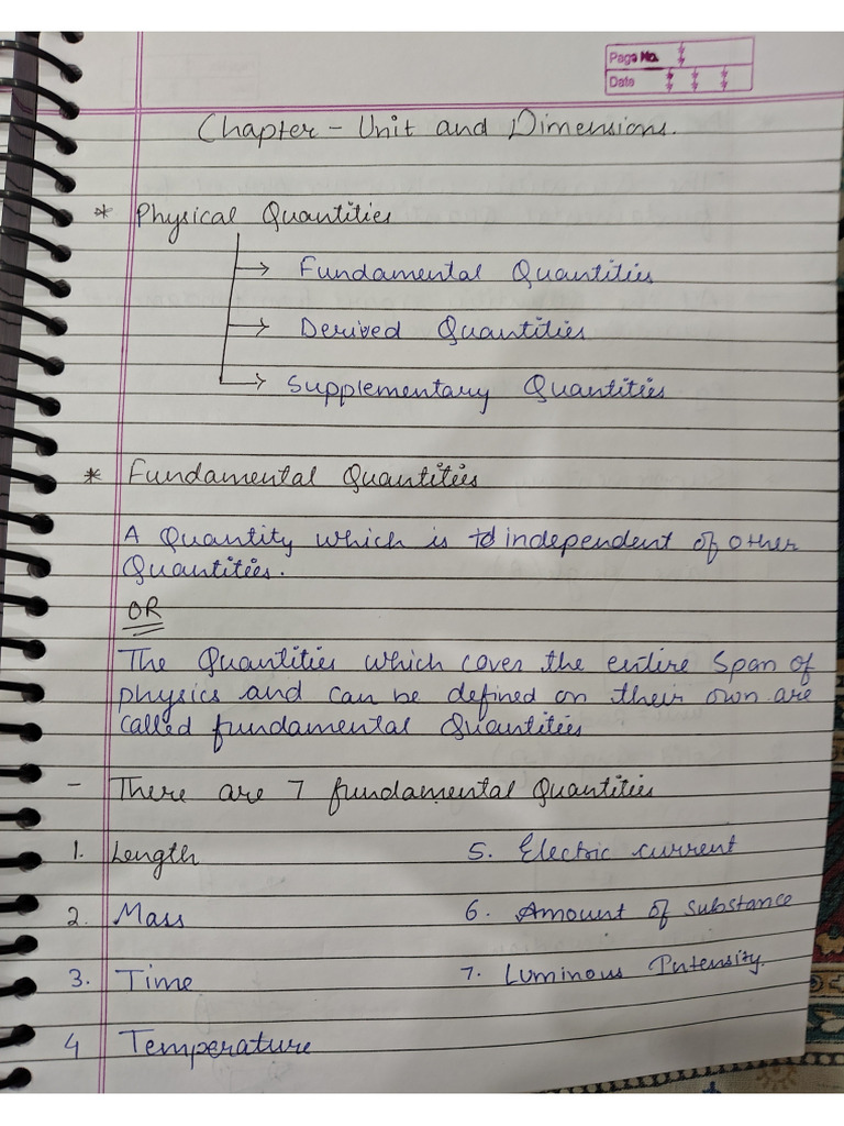 Unit and Dimensions Notes | PDF