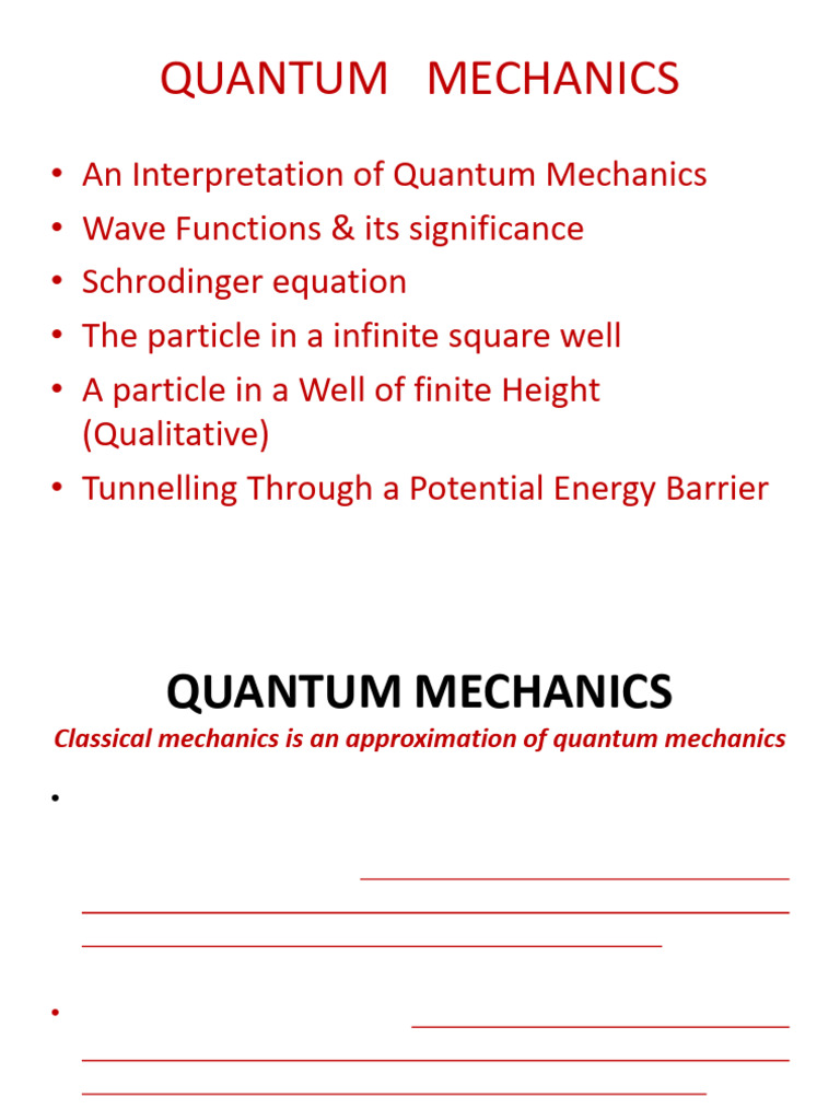 7-EP Quantum Mechanics 2024 (1) | PDF | Wave Function | Schrödinger ...