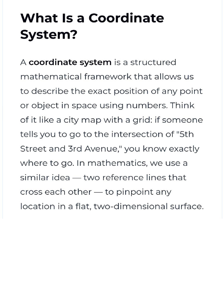 Orienting Yourself the Use Coordinates | PDF | Cartesian Coordinate ...