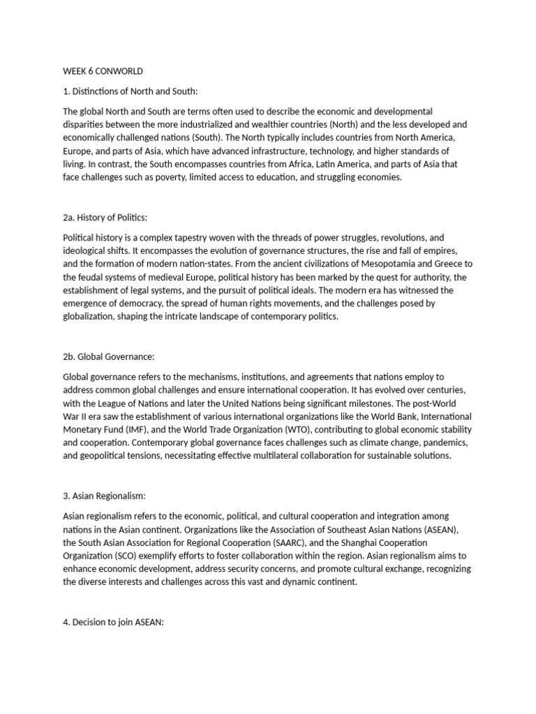 Week 6 Conworld | PDF | Governance | Global Politics