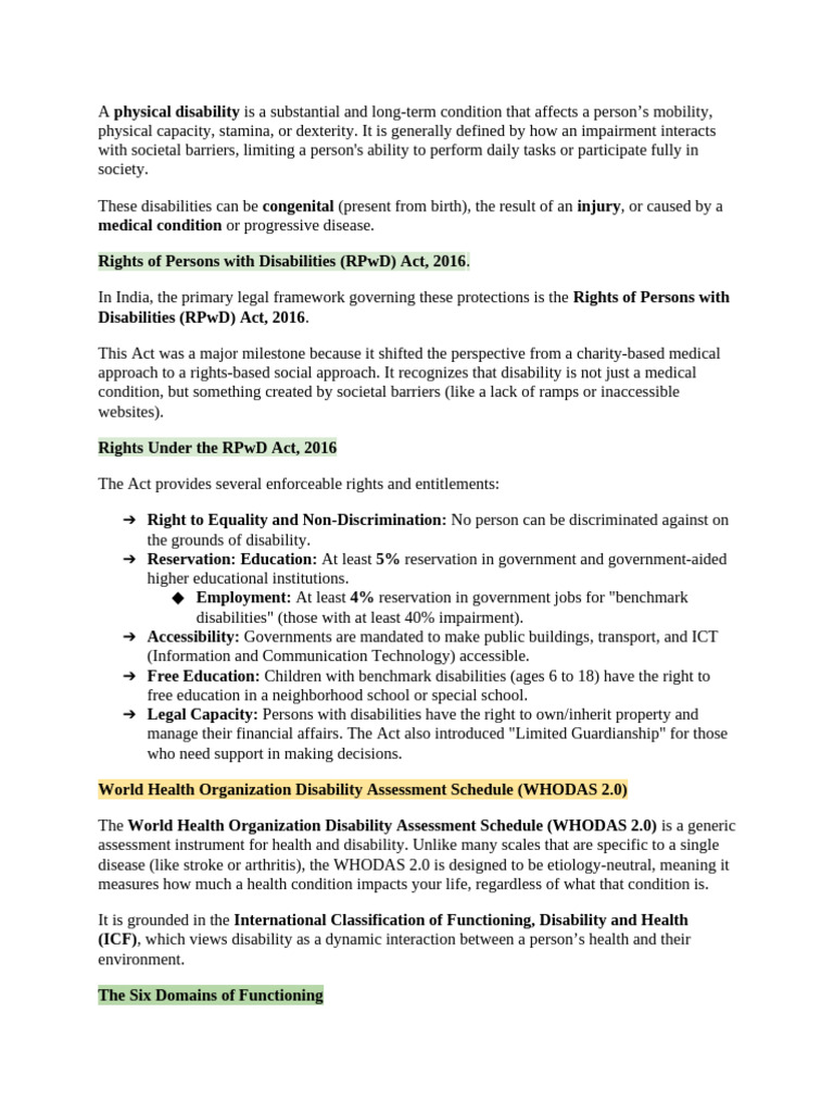 Handicap Scale Notes | PDF | Disability | Wheelchair
