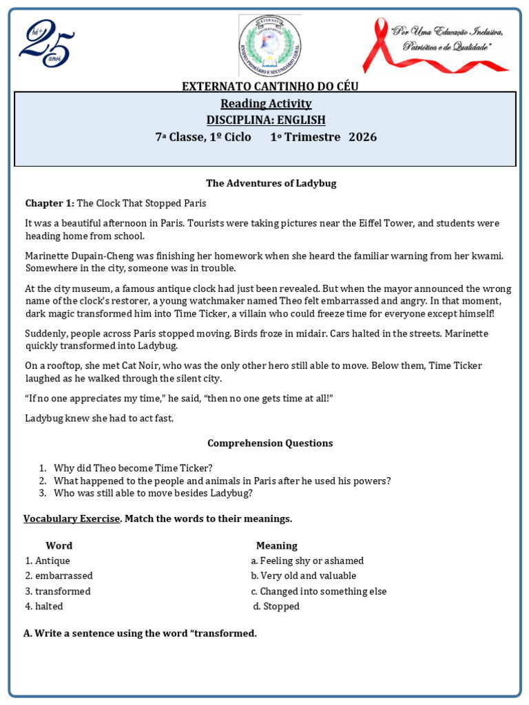 Daily Reading Activitygrade 7 2026 | PDF | Trees