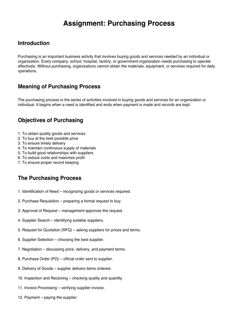 Purchasing Process PDF | PDF | Procurement | Business