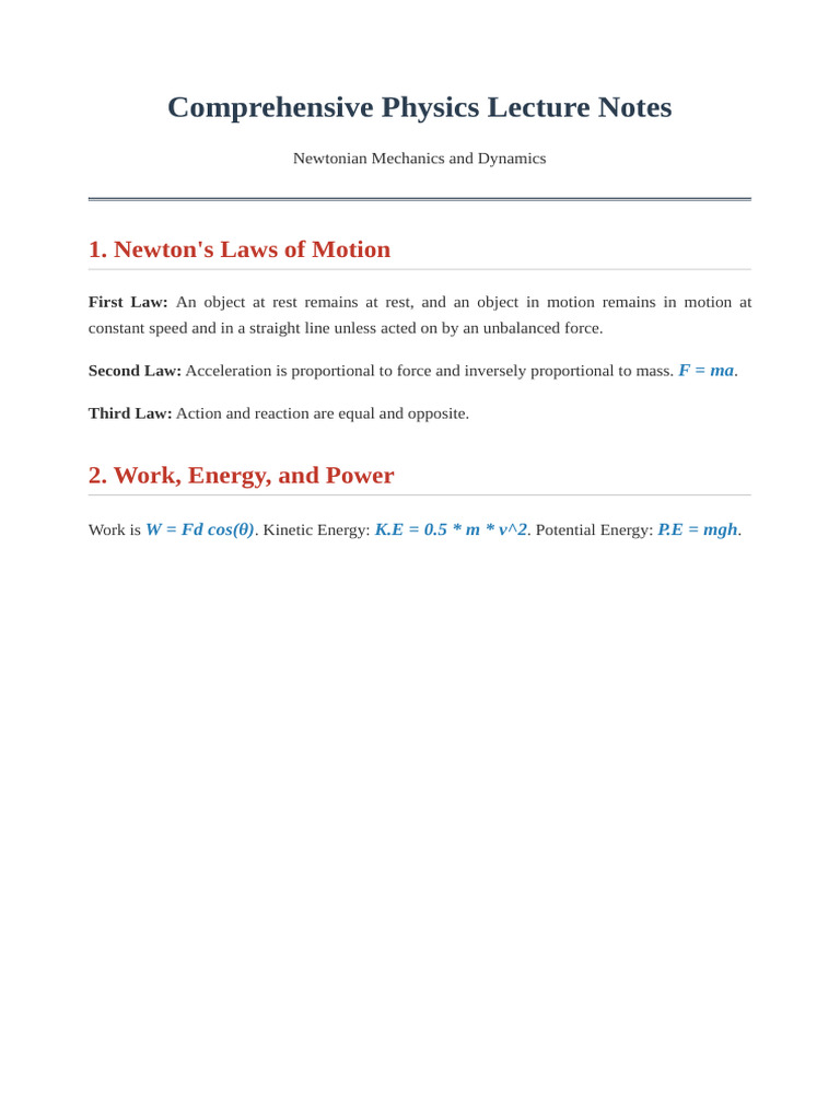 Academic Physics Notes V2 | PDF