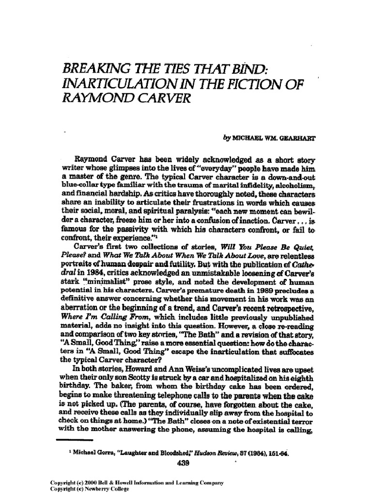 Inarticulation Carver Paper | PDF