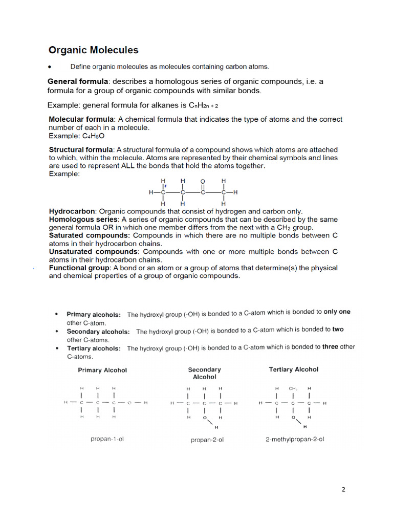 Organic Chem Notes 1 (2) (2) | PDF | Isomer | Alkane