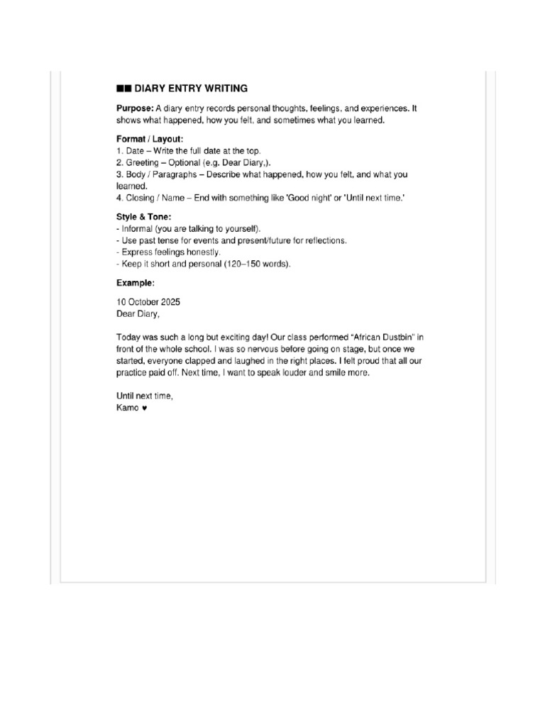 Diary Entry | PDF