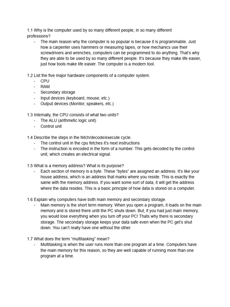 _Section 1.3 Checkpoint Questions - Eshan Iyer | PDF