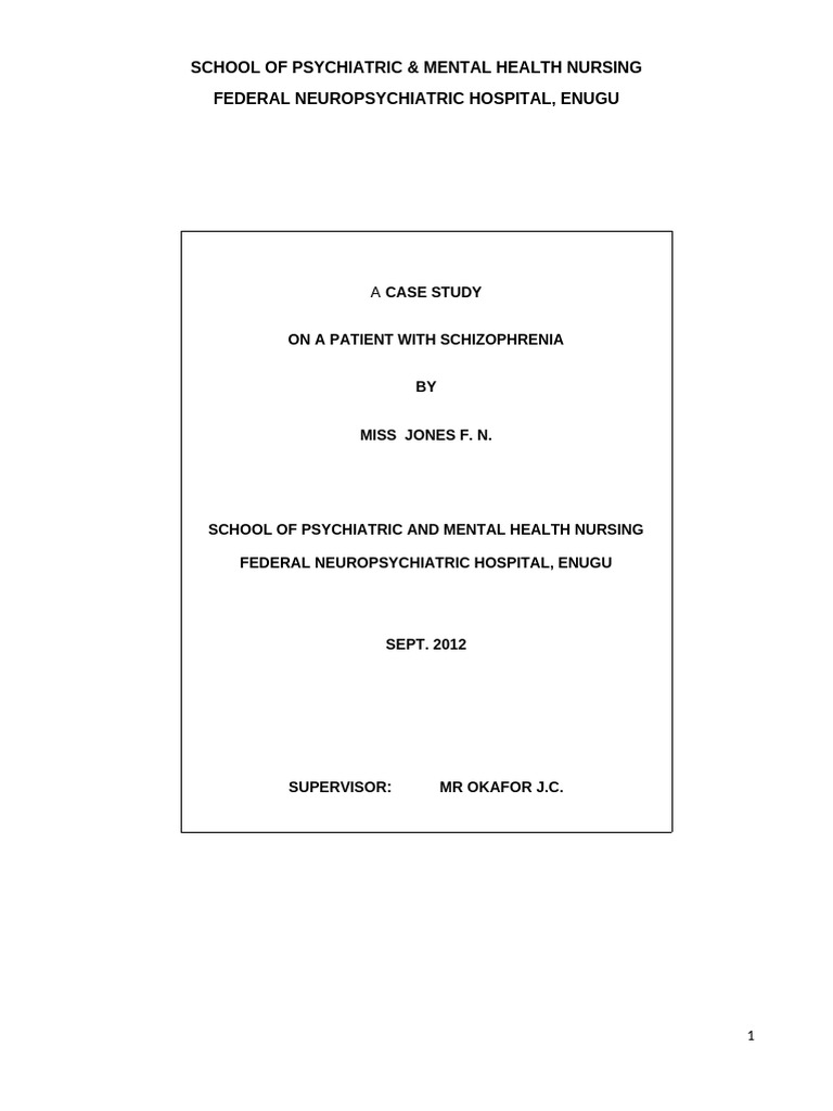Case Study Format | PDF | Psychiatry | Mental Health
