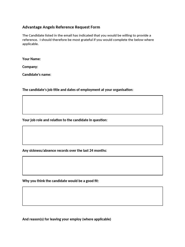 Reference Request Form | PDF