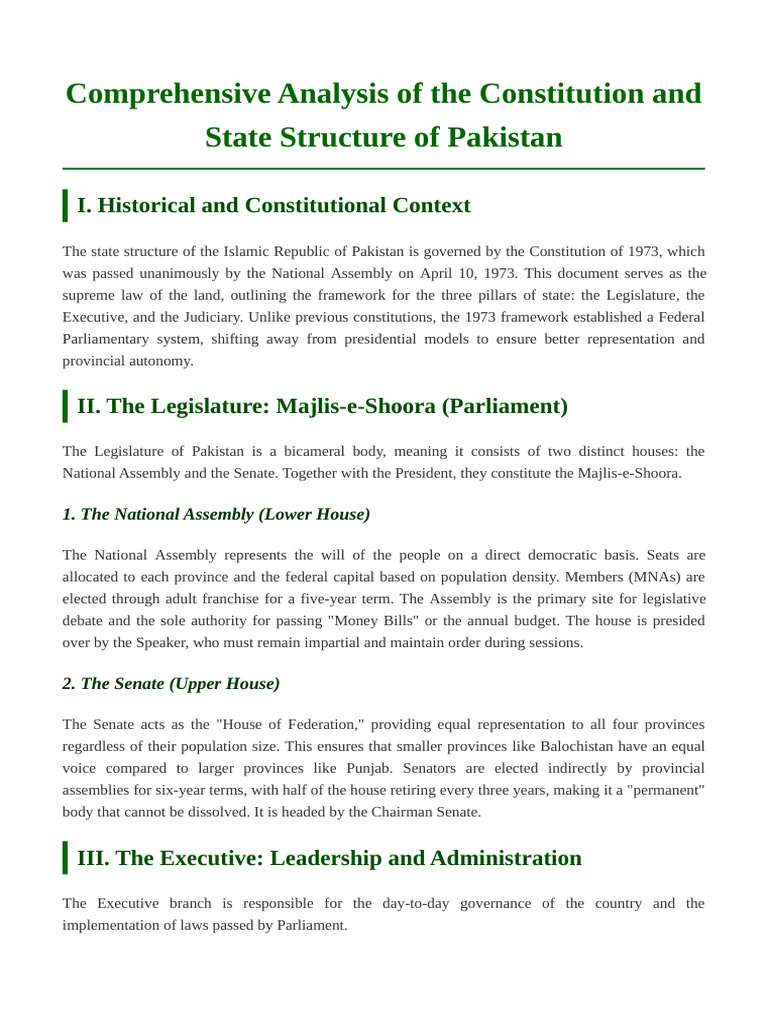 Comprehensive Pakistan State Structure | PDF | Parliament Of Pakistan ...