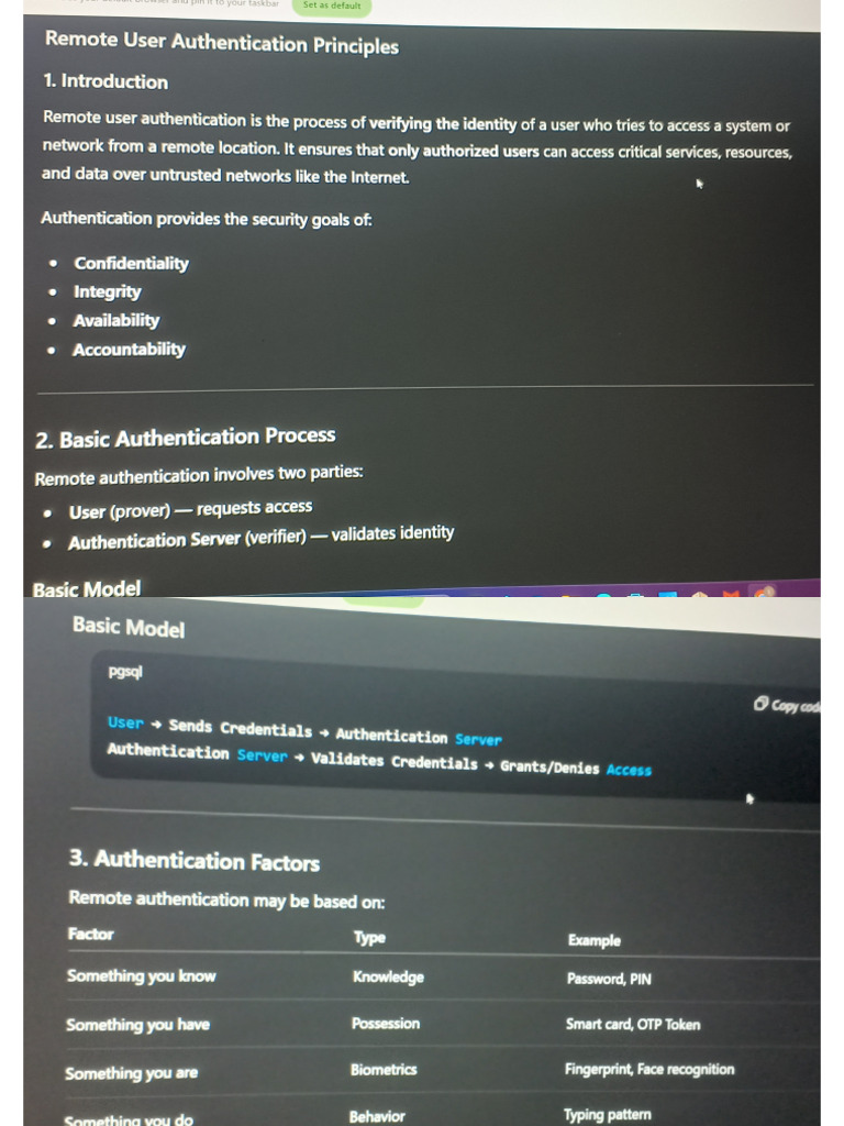 Remote User Authentication Principles | PDF