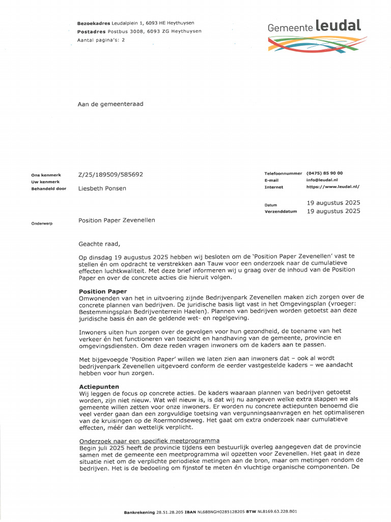 RIB Position Paper Zevenellen | PDF