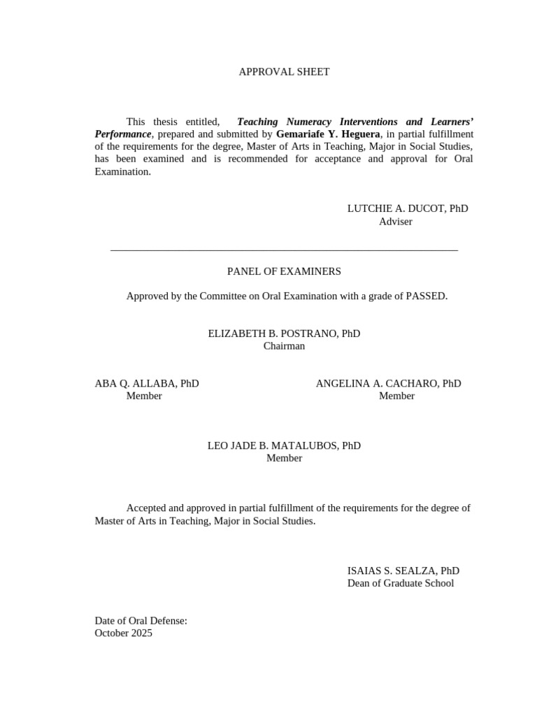 Approval Sample | PDF