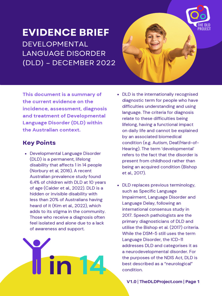 DLD Definitions | PDF | Mental Disorder | Attention Deficit ...