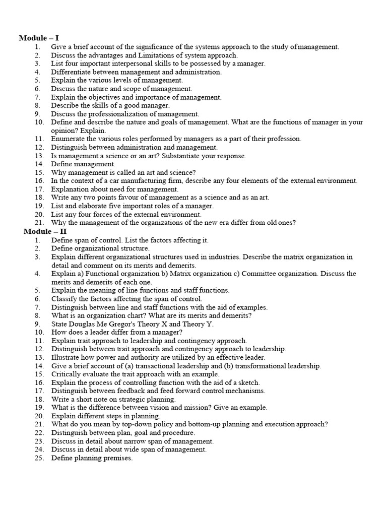 MFE Important Questions - M1 - M2 | PDF | Leadership | Social Psychology