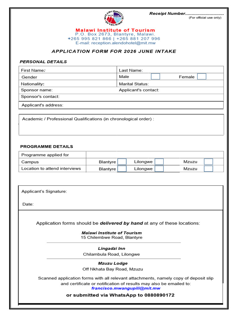 MIT Application Form | PDF