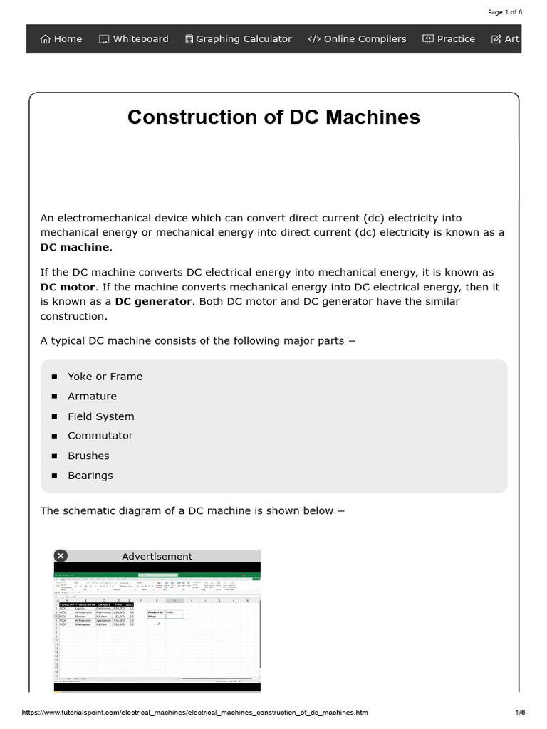 Construction of DC Machines | PDF | Electric Motor | Electromagnetism